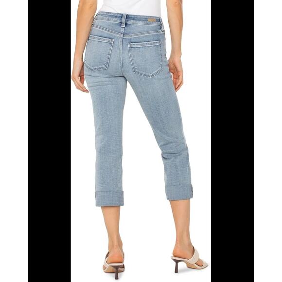 Charlie Crop Wide Rolled Cuff Jean 24" Inseam 8 / 29 high rise stretch liverpool - Picture 1 of 9